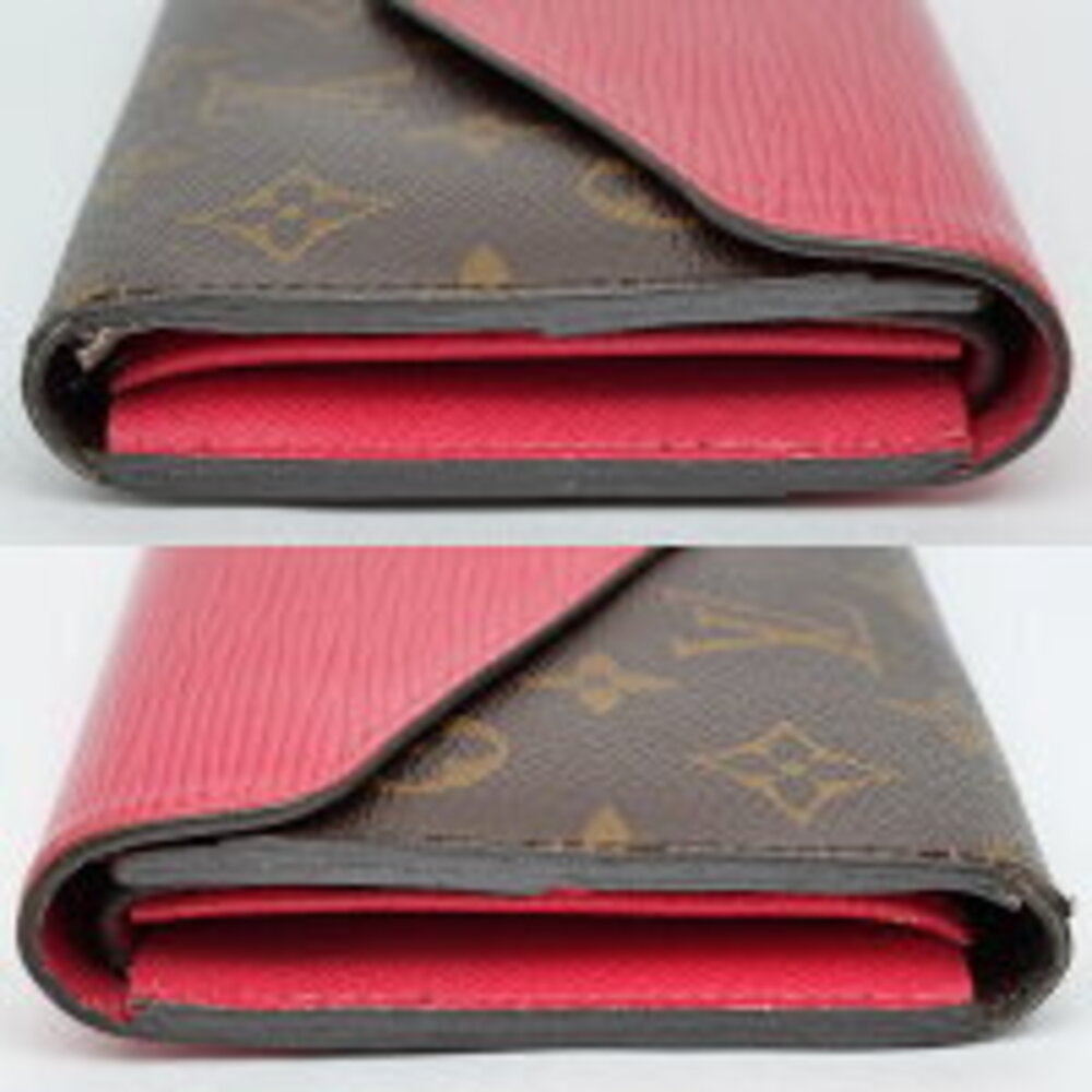 Louis Vuitton Marie Lou Long Wallet monogram canvas fuchsia Epi Red